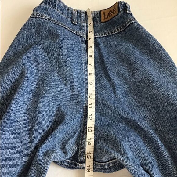 Vintage 80’s LEE Jeans Elastic Waist Fly Zip High Rise Crop Jeans Sz 10 - Picture 9 of 16